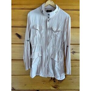 Love Tree Womens Pink Full Zip & Snap Long Sleeve Drawstring Waist Jacket Sz M